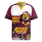 Custom Broncos Rugby Christmas Rugby Jersey Brisbane Giddy Up Aboriginal Art - Aussie Hoodie