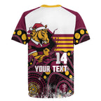 Custom Broncos Rugby Christmas Rugby Jersey Brisbane Giddy Up Aboriginal Art - Aussie Hoodie