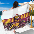 Broncos Rugby Christmas Sarong Brisbane Giddy Up Aboriginal Art - Aussie Hoodie