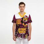 Custom Broncos Rugby Christmas Scrub Top Brisbane Giddy Up Aboriginal Art - Aussie Hoodie