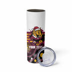 Custom Broncos Rugby Christmas Skinny Tumbler Brisbane Giddy Up Aboriginal Art - Aussie Hoodie