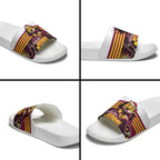 Broncos Rugby Christmas Slide Sandals Brisbane Giddy Up Aboriginal Art - Aussie Hoodie