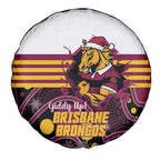 Broncos Rugby Christmas Spare Tire Cover Brisbane Giddy Up Aboriginal Art - Aussie Hoodie