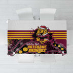 Broncos Rugby Christmas Tablecloth Brisbane Giddy Up Aboriginal Art - Aussie Hoodie