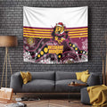 Broncos Rugby Christmas Tapestry Brisbane Giddy Up Aboriginal Art - Aussie Hoodie