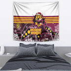 Broncos Rugby Christmas Tapestry Brisbane Giddy Up Aboriginal Art - Aussie Hoodie
