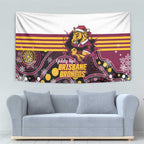 Broncos Rugby Christmas Tapestry Brisbane Giddy Up Aboriginal Art - Aussie Hoodie