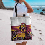 Broncos Rugby Christmas Tote Bag Brisbane Giddy Up Aboriginal Art - Aussie Hoodie