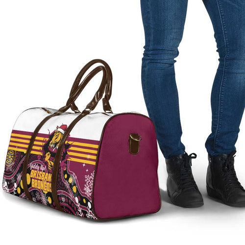 Broncos Rugby Christmas Travel Bag Brisbane Giddy Up Aboriginal Art - Aussie Hoodie