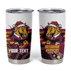 Custom Broncos Rugby Christmas Tumbler Cup Brisbane Giddy Up Aboriginal Art - Aussie Hoodie