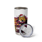 Custom Broncos Rugby Christmas Tumbler Cup Brisbane Giddy Up Aboriginal Art - Aussie Hoodie