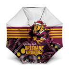 Broncos Rugby Christmas Umbrella Brisbane Giddy Up Aboriginal Art - Aussie Hoodie