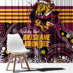 Broncos Rugby Christmas Window Curtain Brisbane Giddy Up Aboriginal Art - Aussie Hoodie