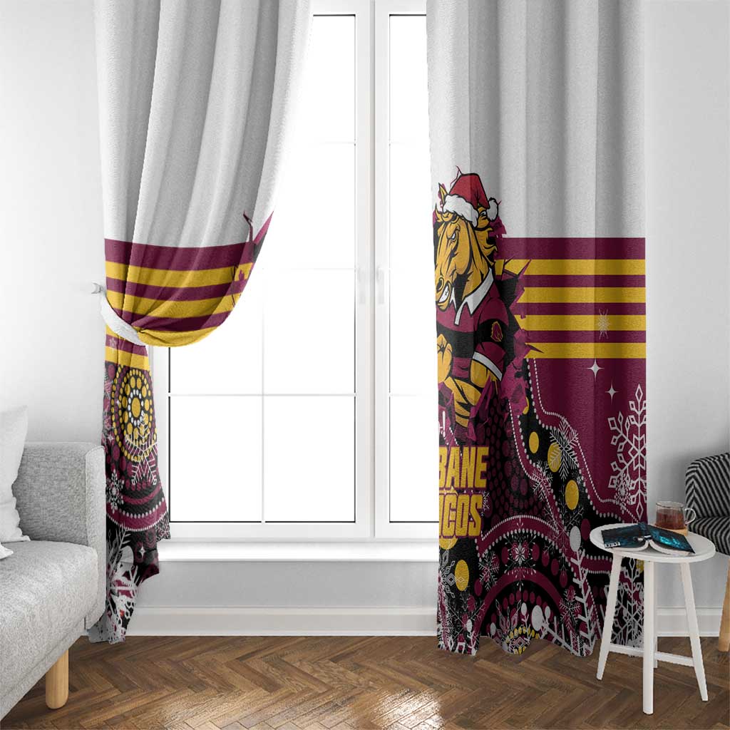 Broncos Rugby Christmas Window Curtain Brisbane Giddy Up Aboriginal Art - Aussie Hoodie