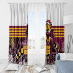 Broncos Rugby Christmas Window Curtain Brisbane Giddy Up Aboriginal Art - Aussie Hoodie