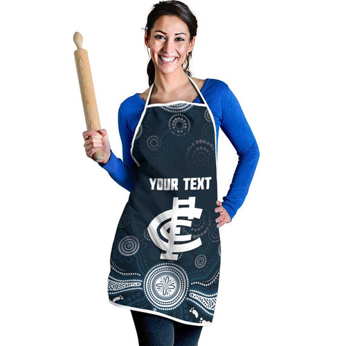 Custom Carlton Football Apron Go Blues Aboriginal Art - Aussie Hoodie