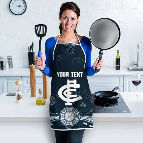 Custom Carlton Football Apron Go Blues Aboriginal Art - Aussie Hoodie