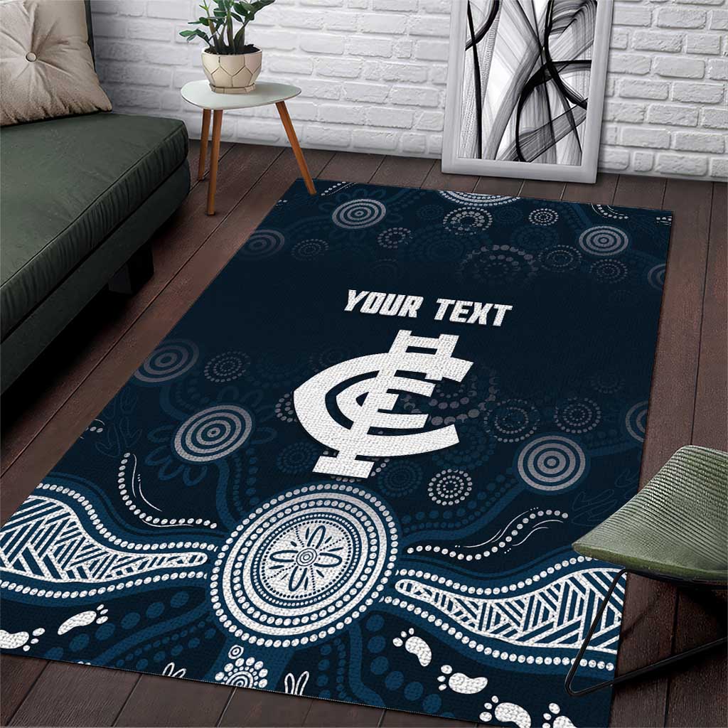 Custom Carlton Football Area Rug Go Blues Aboriginal Art - Aussie Hoodie