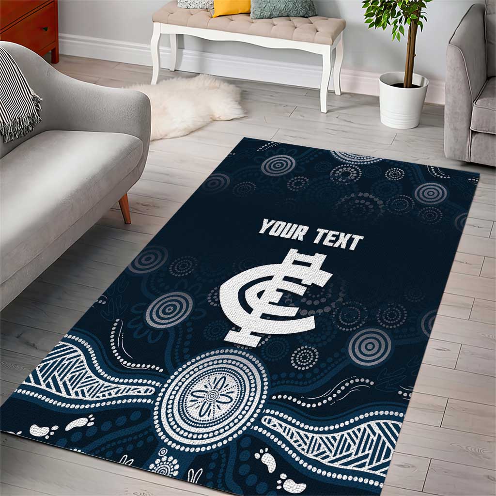 Custom Carlton Football Area Rug Go Blues Aboriginal Art - Aussie Hoodie