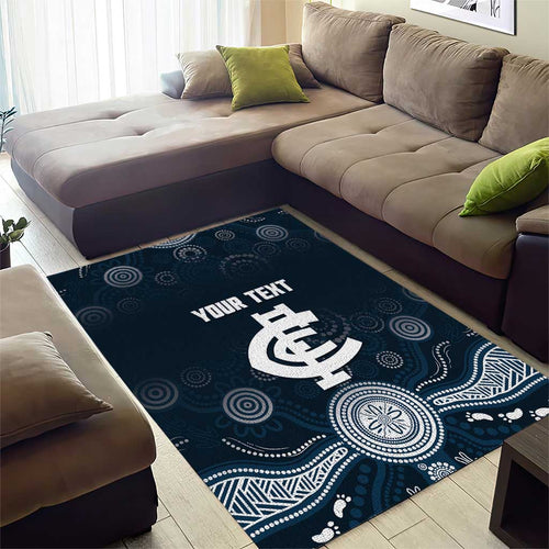 Custom Carlton Football Area Rug Go Blues Aboriginal Art - Aussie Hoodie
