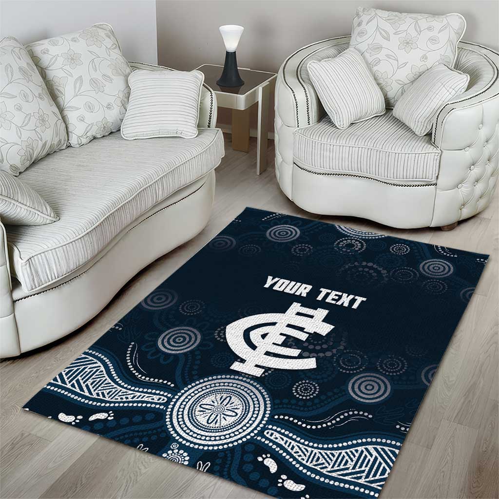 Custom Carlton Football Area Rug Go Blues Aboriginal Art - Aussie Hoodie