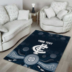 Custom Carlton Football Area Rug Go Blues Aboriginal Art - Aussie Hoodie