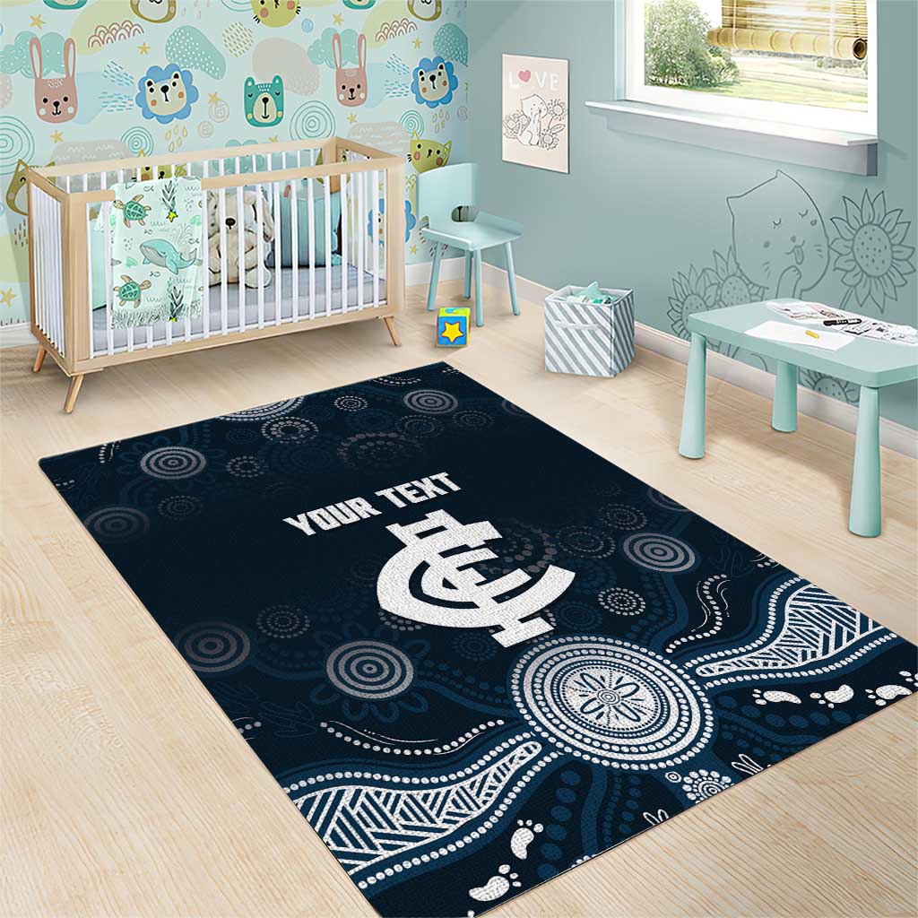 Custom Carlton Football Area Rug Go Blues Aboriginal Art - Aussie Hoodie