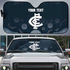 Custom Carlton Football Auto Sun Shade Go Blues Aboriginal Art - Aussie Hoodie