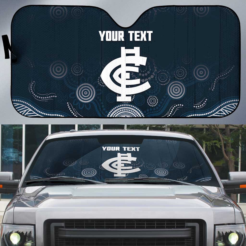 Custom Carlton Football Auto Sun Shade Go Blues Aboriginal Art - Aussie Hoodie