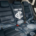 Custom Carlton Football Back Car Seat Cover Go Blues Aboriginal Art - Aussie Hoodie