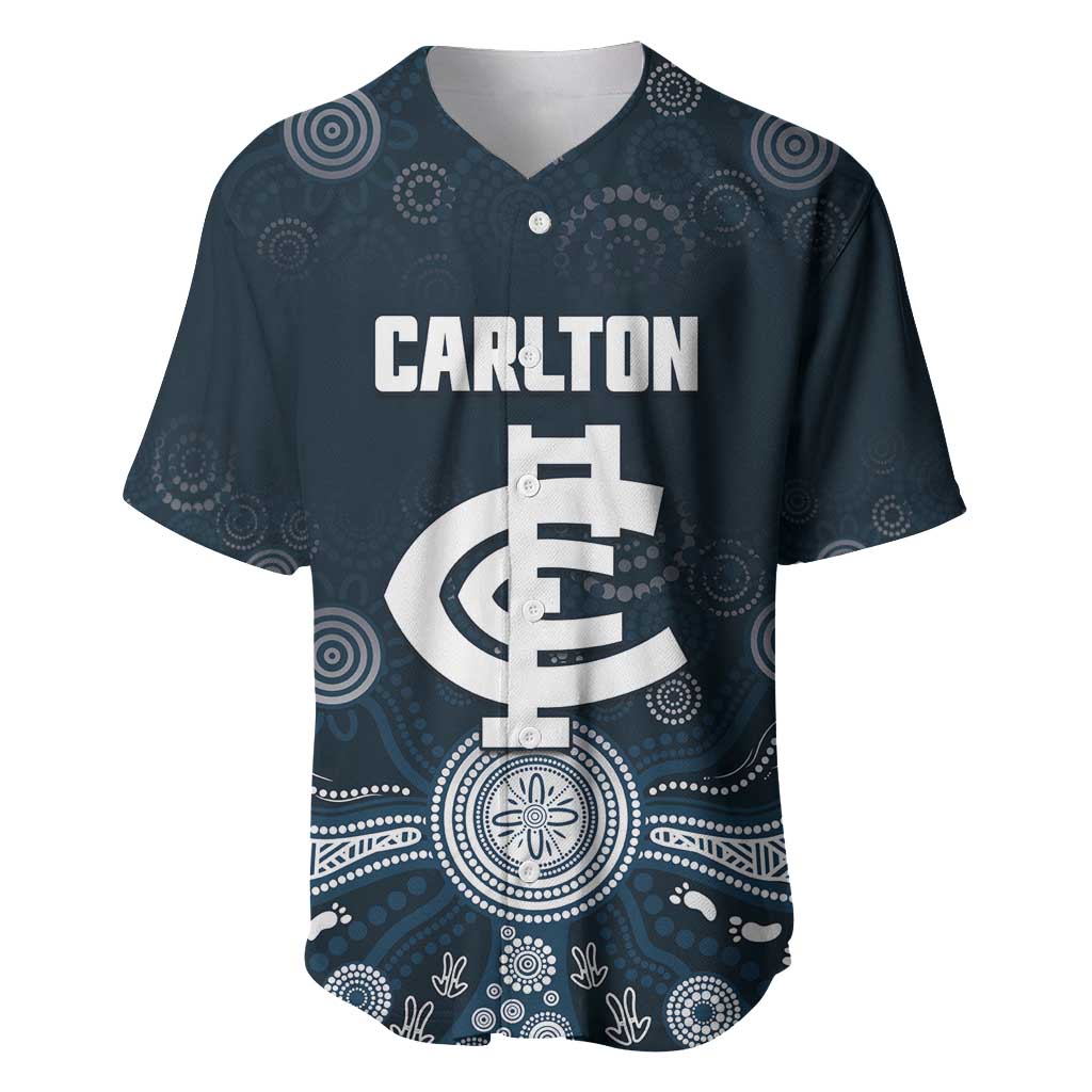 Custom Carlton Football Baseball Jersey Go Blues Aboriginal Art - Aussie Hoodie