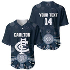 Custom Carlton Football Baseball Jersey Go Blues Aboriginal Art - Aussie Hoodie