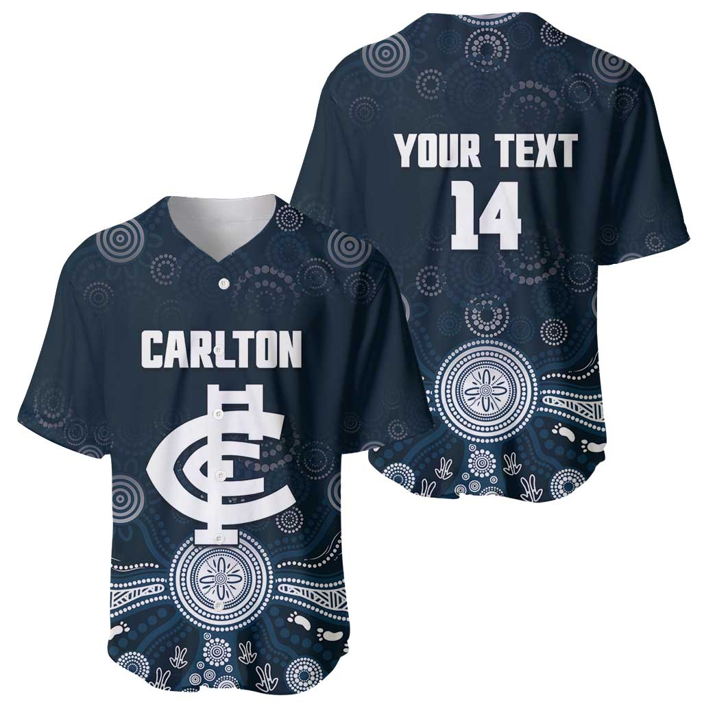 Custom Carlton Football Baseball Jersey Go Blues Aboriginal Art - Aussie Hoodie
