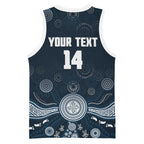 Custom Carlton Football Basketball Jersey Go Blues Aboriginal Art - Aussie Hoodie
