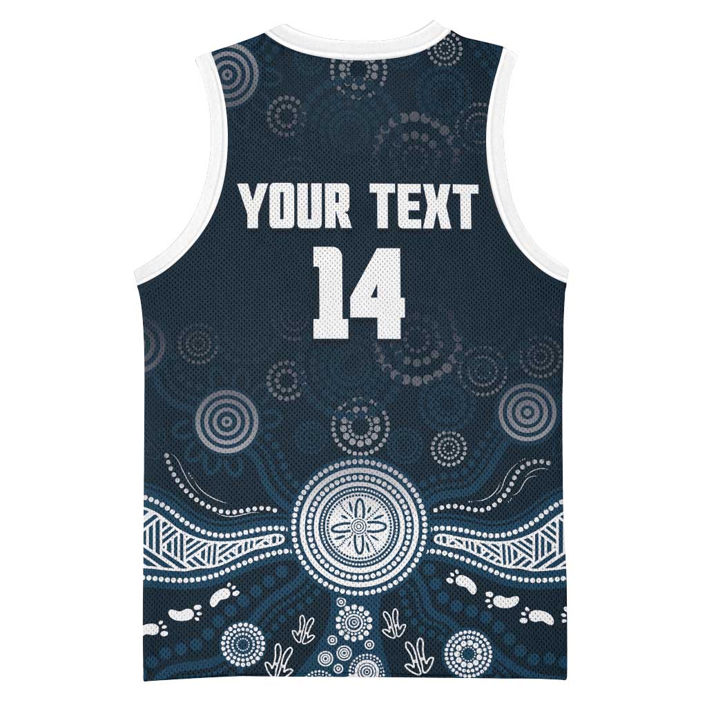 Custom Carlton Football Basketball Jersey Go Blues Aboriginal Art - Aussie Hoodie