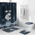 Custom Carlton Football Bathroom Set Go Blues Aboriginal Art - Aussie Hoodie