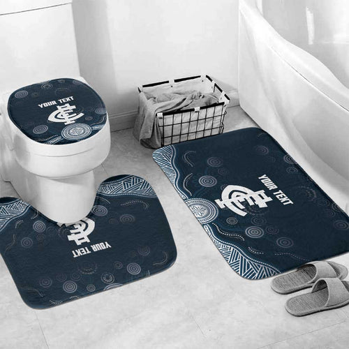 Custom Carlton Football Bathroom Set Go Blues Aboriginal Art - Aussie Hoodie