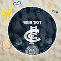 Custom Carlton Football Beach Blanket Go Blues Aboriginal Art - Aussie Hoodie