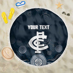Custom Carlton Football Beach Blanket Go Blues Aboriginal Art - Aussie Hoodie
