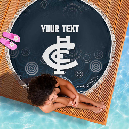 Custom Carlton Football Beach Blanket Go Blues Aboriginal Art - Aussie Hoodie