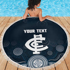 Custom Carlton Football Beach Blanket Go Blues Aboriginal Art - Aussie Hoodie
