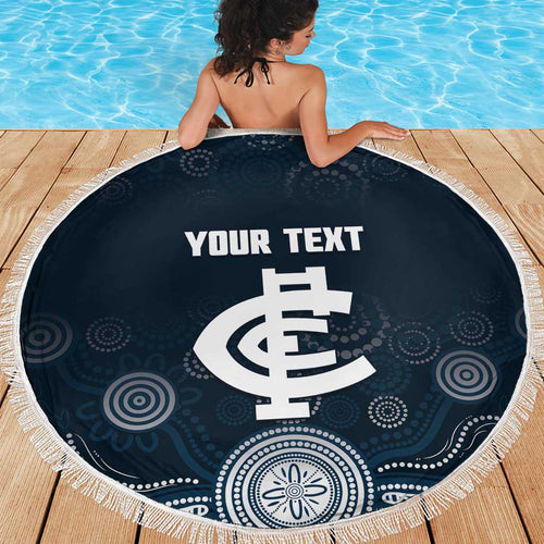 Custom Carlton Football Beach Blanket Go Blues Aboriginal Art - Aussie Hoodie