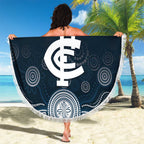 Custom Carlton Football Beach Blanket Go Blues Aboriginal Art - Aussie Hoodie