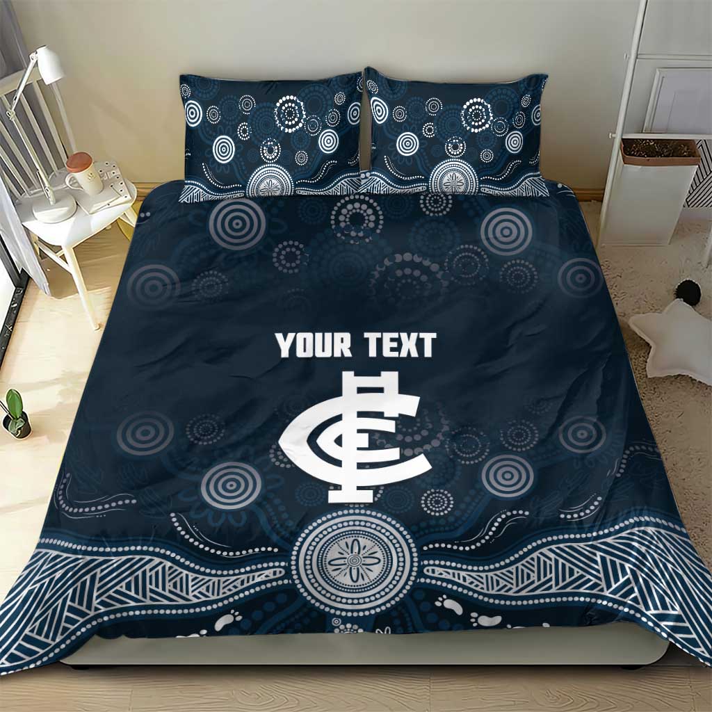 Custom Carlton Football Bedding Set Go Blues Aboriginal Art - Aussie Hoodie