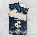 Custom Carlton Football Bedding Set Go Blues Aboriginal Art - Aussie Hoodie