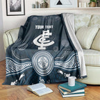 Custom Carlton Football Blanket Go Blues Aboriginal Art - Aussie Hoodie