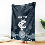 Custom Carlton Football Blanket Go Blues Aboriginal Art - Aussie Hoodie