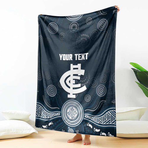 Custom Carlton Football Blanket Go Blues Aboriginal Art - Aussie Hoodie