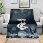 Custom Carlton Football Blanket Go Blues Aboriginal Art - Aussie Hoodie
