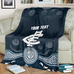 Custom Carlton Football Blanket Go Blues Aboriginal Art - Aussie Hoodie